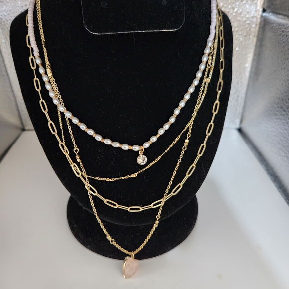 Fashion Gold Tone 4 piece Layering Necklace. - Picture 5 of 5